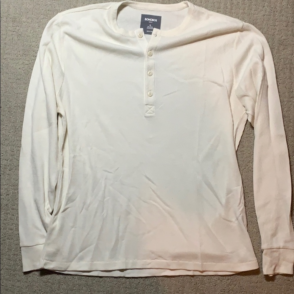 Bonobos white waffle henley XL slim fit